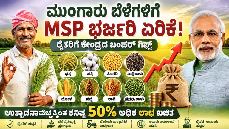 ಮುಂಗಾರು ಬೆಳೆಗಳಿಗೆ MSP ಭರ್ಜರಿ ಏರಿಕೆ